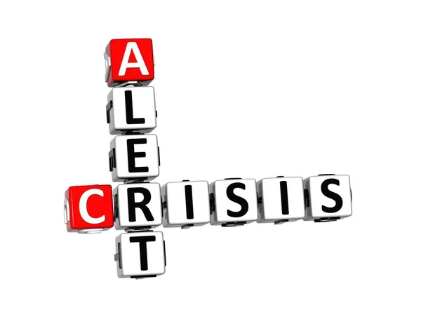 Alert Crisis Coronavirus Covid Red White Crossword Puzzle White Background — Stock Photo, Image