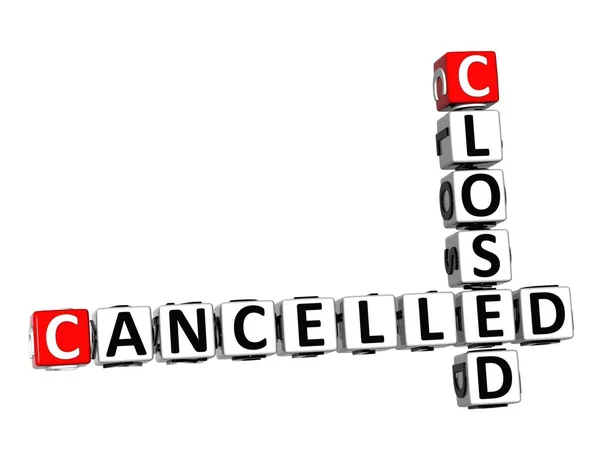 Service Closed Cancelled Coronavirus Covid Red White Crossword Puzzle White — Stock Photo, Image