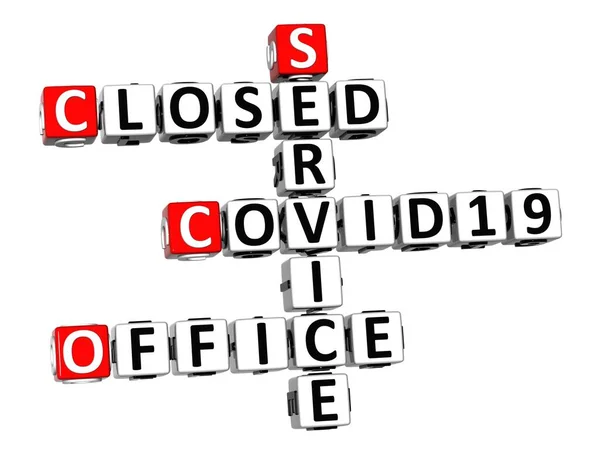 Biuro Obsługi Zamknięte Coronavirus Covid Czerwono Biała Krzyżówka Białym Tle — Zdjęcie stockowe