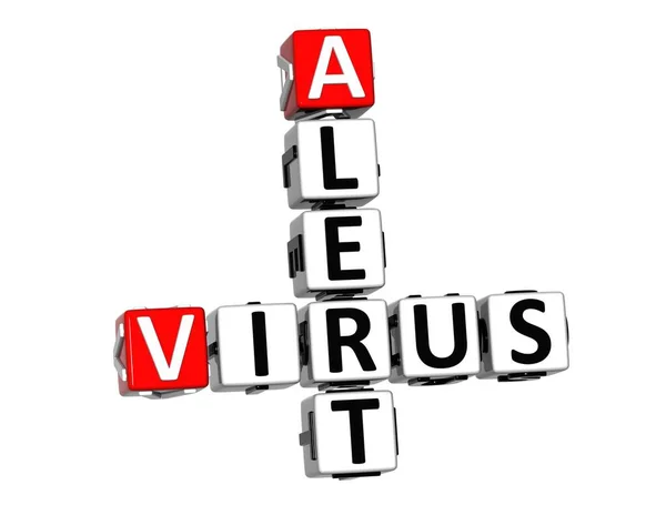 ウイルス警報だ Covid 19コロナウイルス 白い背景に3D赤白のクロスワードパズル コロナウイルス Creative Words — ストック写真