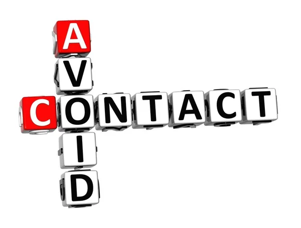 Vermeiden Sie Kontakt Coronavirus Covid Rot Weißes Kreuzworträtsel Auf Weißem — Stockfoto