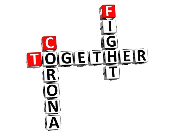 Together Fight Virus Coronavirus Covid Red White Crossword Puzzle White — Stock Photo, Image