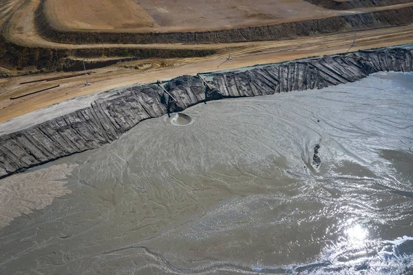 Vista Aérea Mina Céu Aberto Mineral Industrial Pedreira Mineração Opencast — Fotografia de Stock