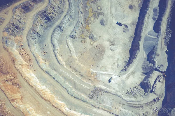 Mining Industrial Terraces Open Pit Mineral Mine Aerial View Opencast — Stock Photo, Image