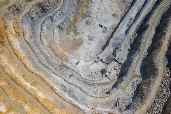Minería Desde Arriba Terrazas Industriales Mina Mineral Cielo Abierto Vista — Foto de Stock