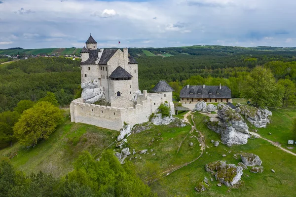 Bobolice Poland May 2020 Aerial View Castle Bobolice One Most — Stock Photo, Image