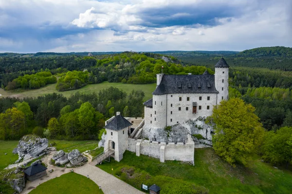 Bobolice Poland May 2020 Aerial View Castle Bobolice One Most — Stock Photo, Image
