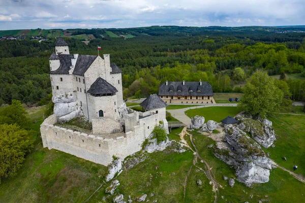 Bobolice Poland May 2020 Aerial View Castle Bobolice One Most — Stock Photo, Image