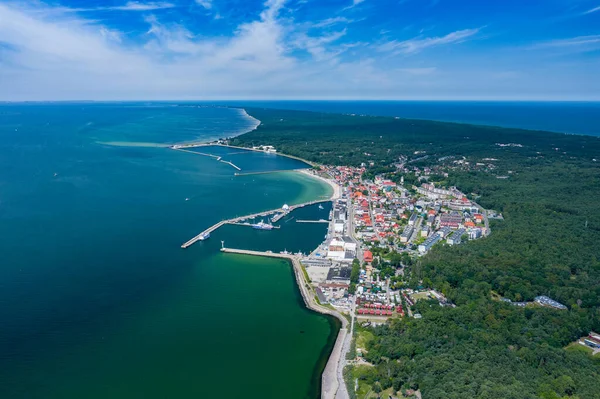 Aerial View Hel Peninsula Poland Baltic Sea Puck Bay Zatoka — Stock Photo, Image