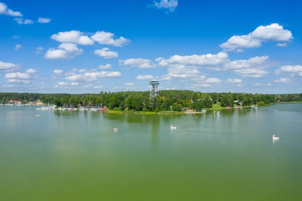 Vista Aérea Wdzydze Landscape Park Parque Paisagístico Kashubian Kaszuby Wdzydze — Fotografia de Stock