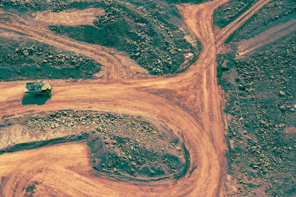 Yukarıdan Madencilik Endüstriyel Maden Ocağı Açılmış Madenciliğin Havadan Görünüşü Mayın — Stok fotoğraf