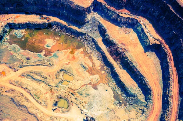 Mining Industrial Open Pit Mineral Mine Aerial View Opencast Mining — Stock Photo, Image