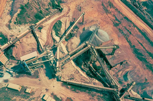 Mineração Cima Mina Mineral Industrial Céu Aberto Vista Aérea Mineração — Fotografia de Stock