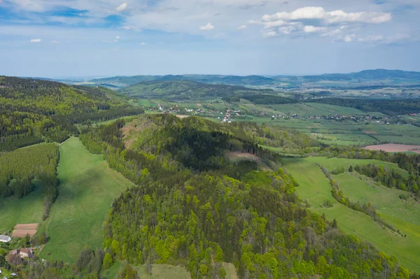 Aerial View Owl Mountains Poland Lower Silesia — Stock Photo, Image