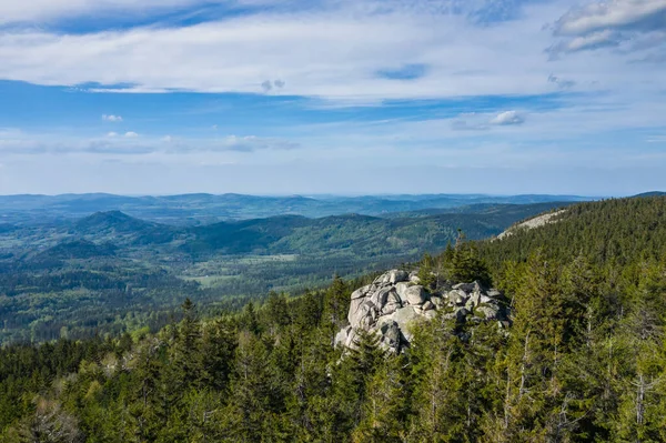 Rudawy Janowickie Landscape Park Aerial View Mountain Range Sudetes Poland — Stock Photo, Image