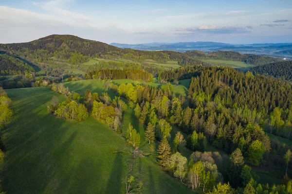 Rudawy Janowickie Landscape Park Aerial View Mountain Range Sudetes Poland — Stock Photo, Image