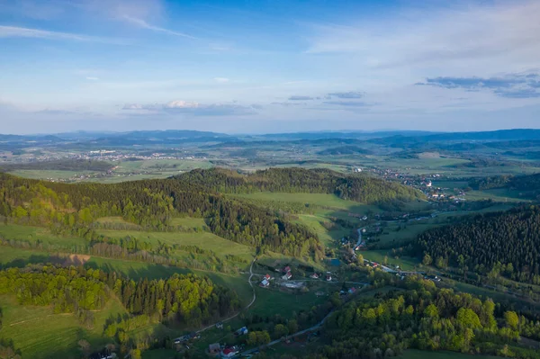 Rudawy Janowickie Landscape Park Aerial View Mountain Range Sudetes Poland — Stock Photo, Image