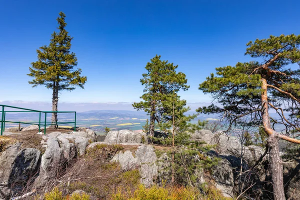 Stolowe Mountains National Park Uitzicht Vanaf Szczeliniec Wielki Bij Kudowa — Stockfoto