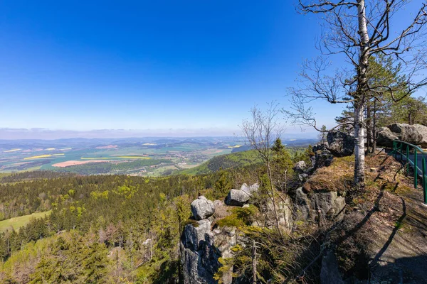 Stolowe Mountains Nationalpark Utsikt Från Szczeliniec Wielki Nära Kudowa Zdroj — Stockfoto