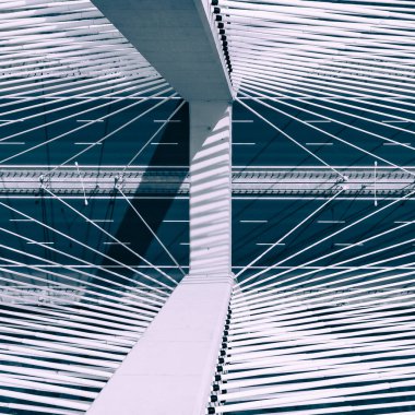 Wroclaw, Polonya 'daki Oder Nehri üzerindeki Redzinski Köprüsü' nün Hava Görüntüsü.