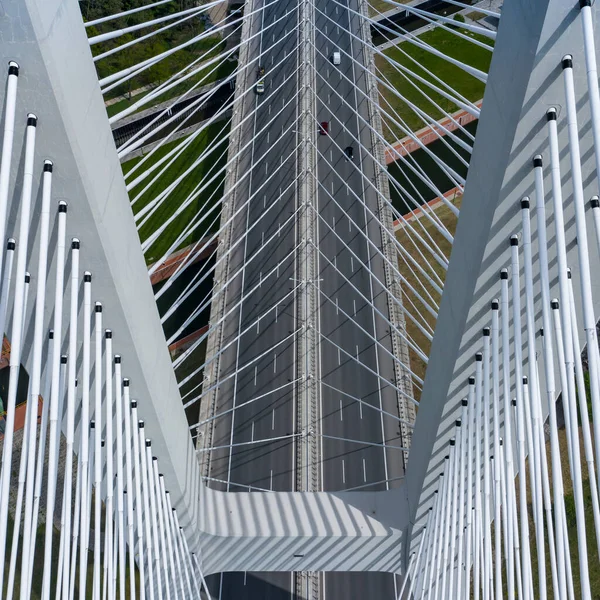 Вид Воздуха Мост Через Реку Одер Вроцлаве Польша — стоковое фото