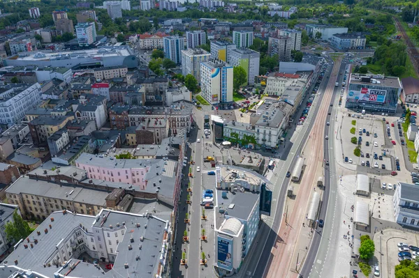 Sosnowiec Bacia Dabrowa Vista Aérea Centro Cidade Sosnowiec Polónia — Fotografia de Stock