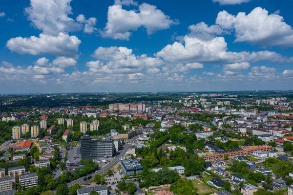 Sosnowiec Dabrowa Havzası Sosnowiec Şehir Merkezinin Havadan Görünüşü Polonya — Stok fotoğraf