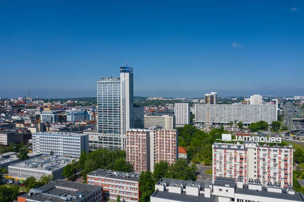 Katowice Polen Mai 2020 Luftaufnahme Des Modernen Stadtzentrums Von Kattowitz — Stockfoto