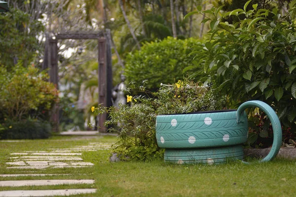 Giardino esterno accanto alla casa — Foto Stock