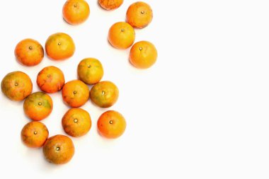 Fresh and healthy orange fruit isolated on white background