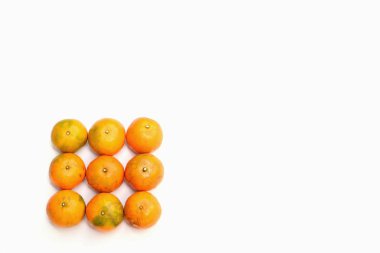 Fresh and healthy orange fruit isolated on white background