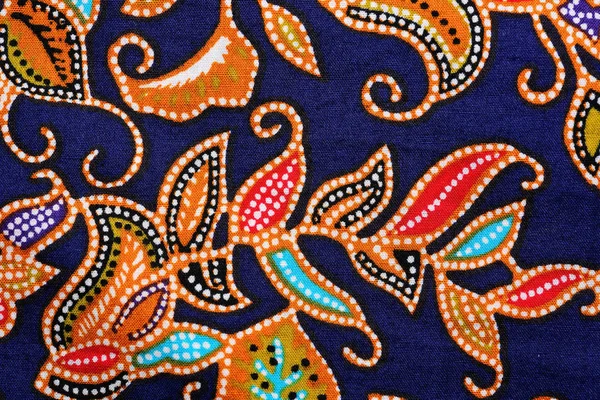 Tissu Avec Motif Fleur Mer Textile Batik Texture Pour Fond — Photo