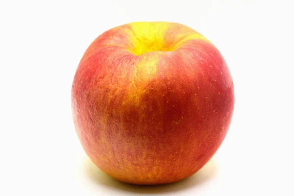 Rött Moget Äpple Isolerad Vit Bakgrund — Stockfoto