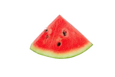 Beyaz arkaplanda kırmızı karpuz izole edilmiş.