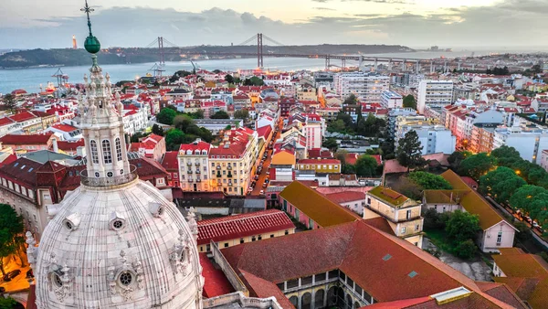 Lisbonne Portugal vue aérienne sur le paysage urbain de Lapa — Photo