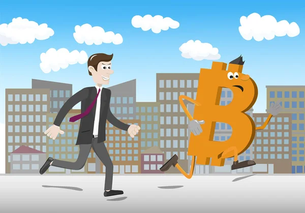 Bitcoin-Geld flüchtet Anleger — Stockvektor