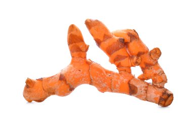 Beyaz üzerine izole edilmiş zerdeçal kökü