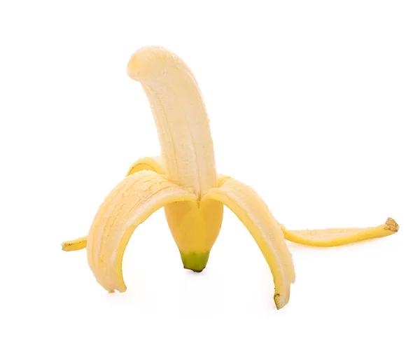 Nyissa meg a banán elszigetelt fehér — Stock Fotó