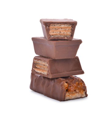 gofret çikolata beyaz izole