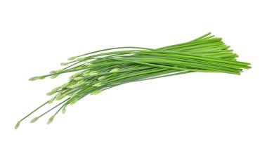 beyaz izole taze Çin Frenk soğanı