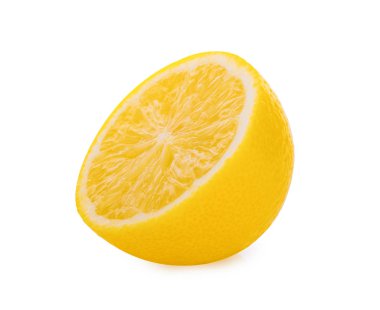 yarım limon dilim beyaz izole