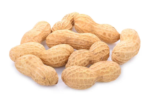 Dried peanuts isolated on white — Stock Photo, Image