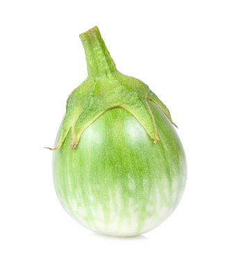 Tay patlıcan üzerinde beyaz izole