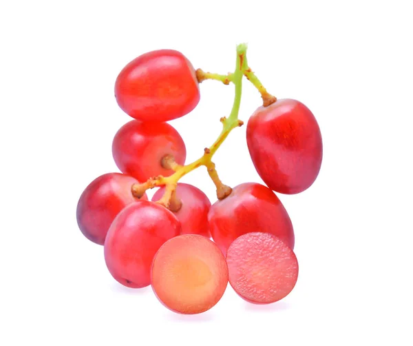 Bunch red seedless crimson grape isolated on white background — Stock Photo, Image