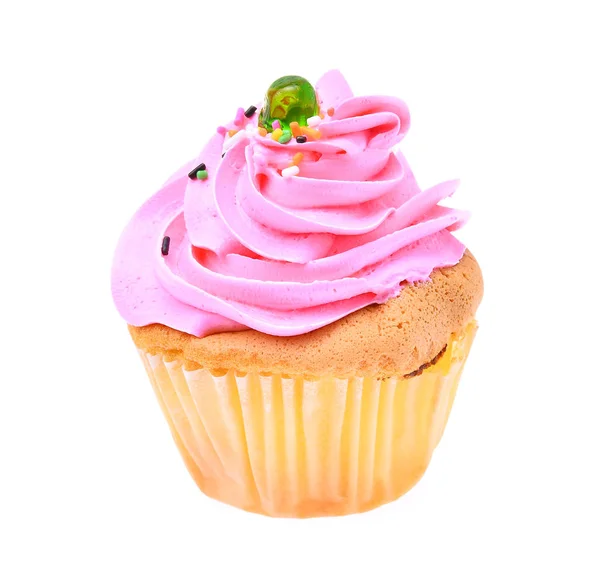 Mini sabroso cupcake aislado sobre fondo blanco — Foto de Stock