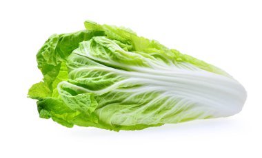 Beyaz arka planda taze Çin lahanası.