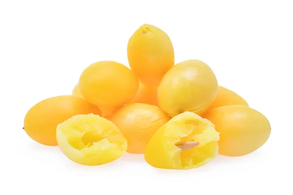 Boiled ginkgo nuts isolated on white background — Stock Photo, Image