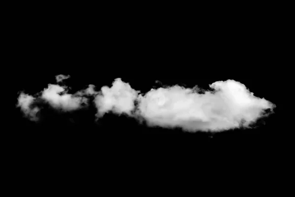 Nuage blanc isolé sur fond noir — Photo