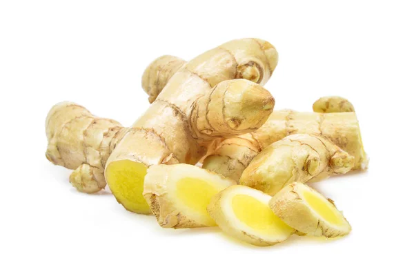 Curcuma bianca fresca isolata su fondo bianco — Foto Stock