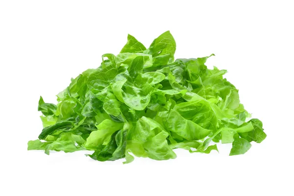 Pile of slice fresh baby cos,lettuce isolated on white backgroun — Stock Photo, Image